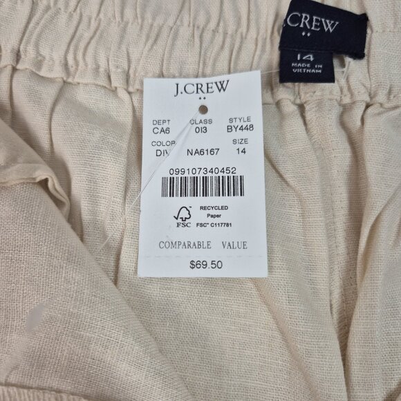 J.Crew Women's Shorts Size 14 Beige Linen Blend  (55) - Picture 6 of 11